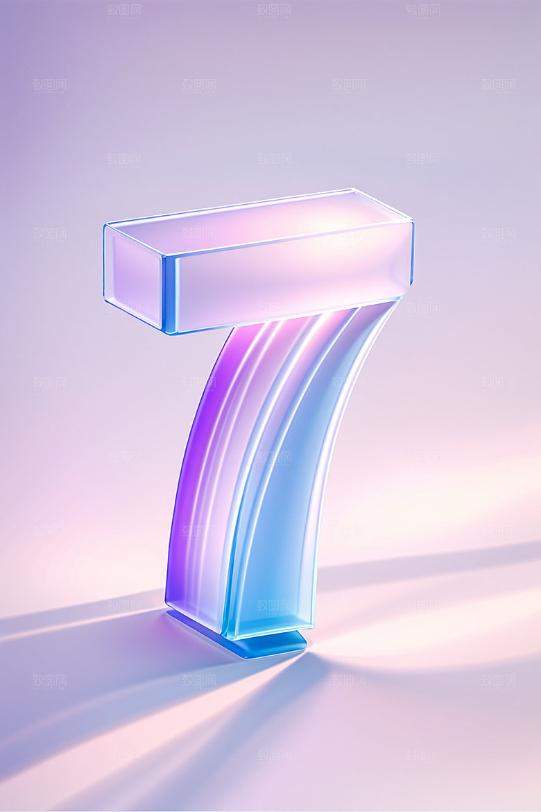 玻璃数字73D艺术字元素