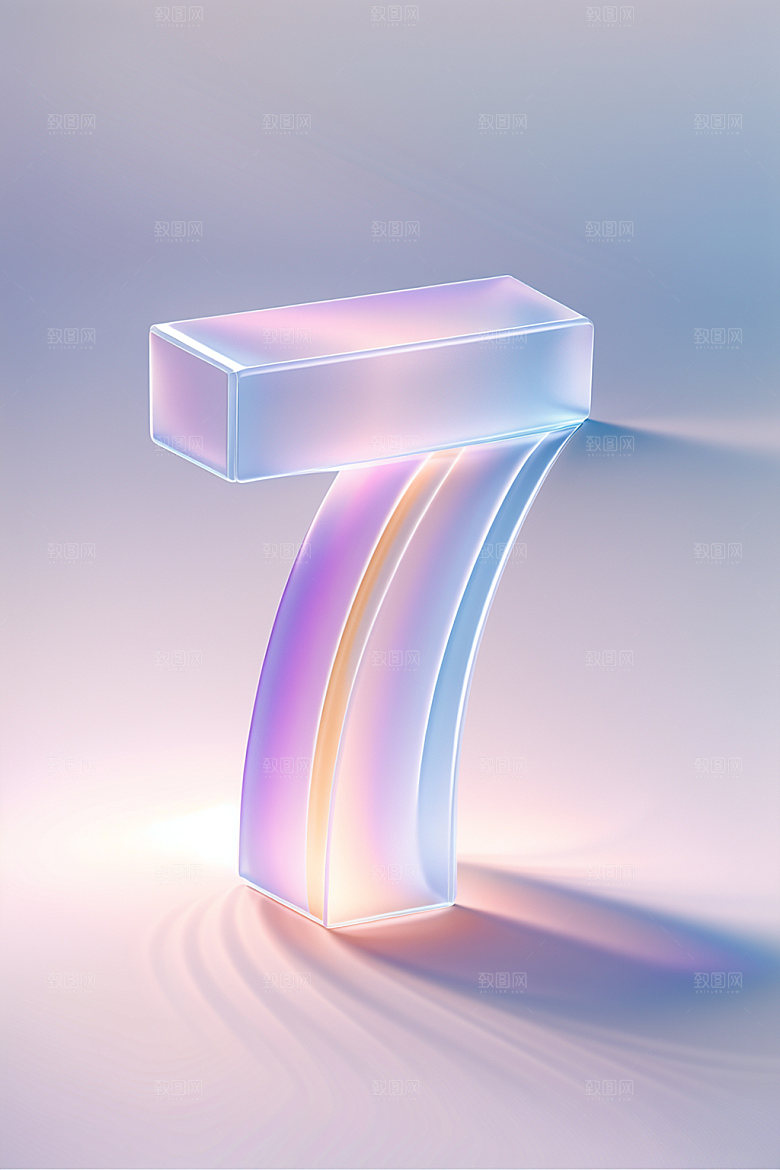 玻璃数字73D光泽元素