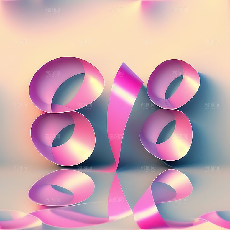818立体字购物艺术字