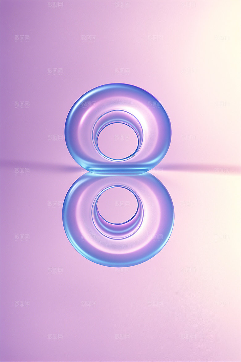 透明数字8科技立体艺术字