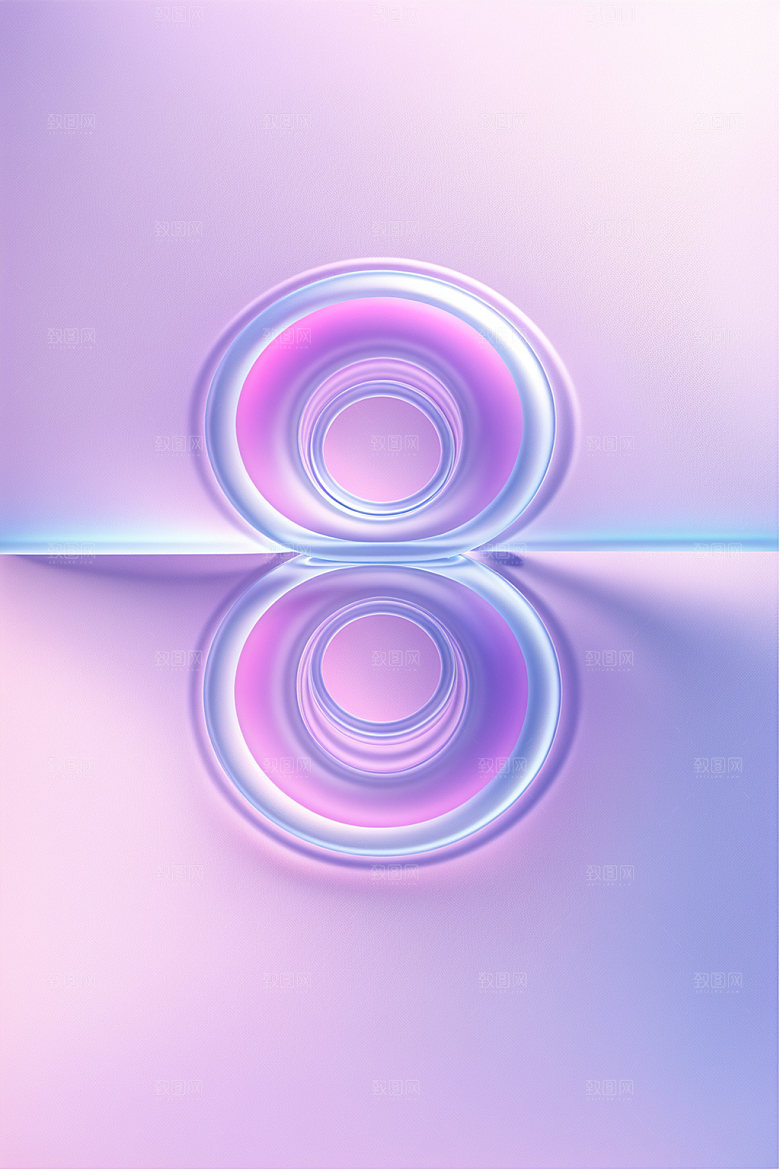 透明数字8科技质感艺术字