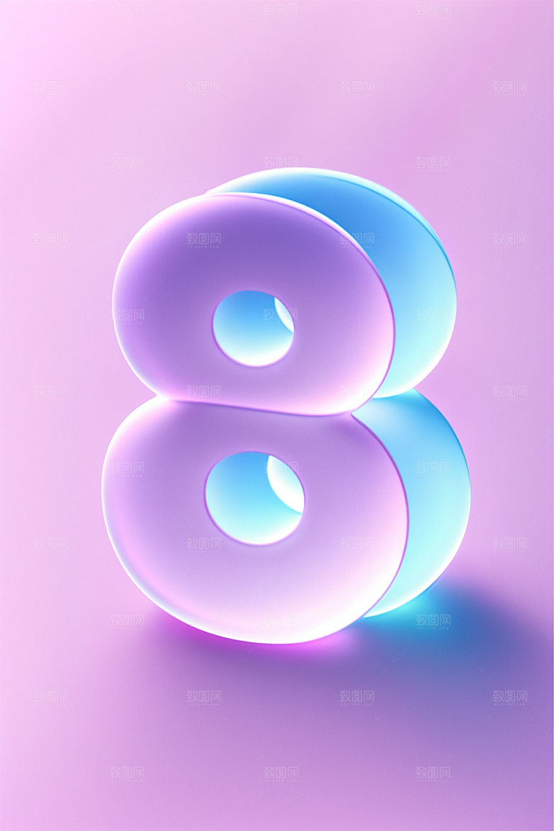 透明数字8通透科技艺术字