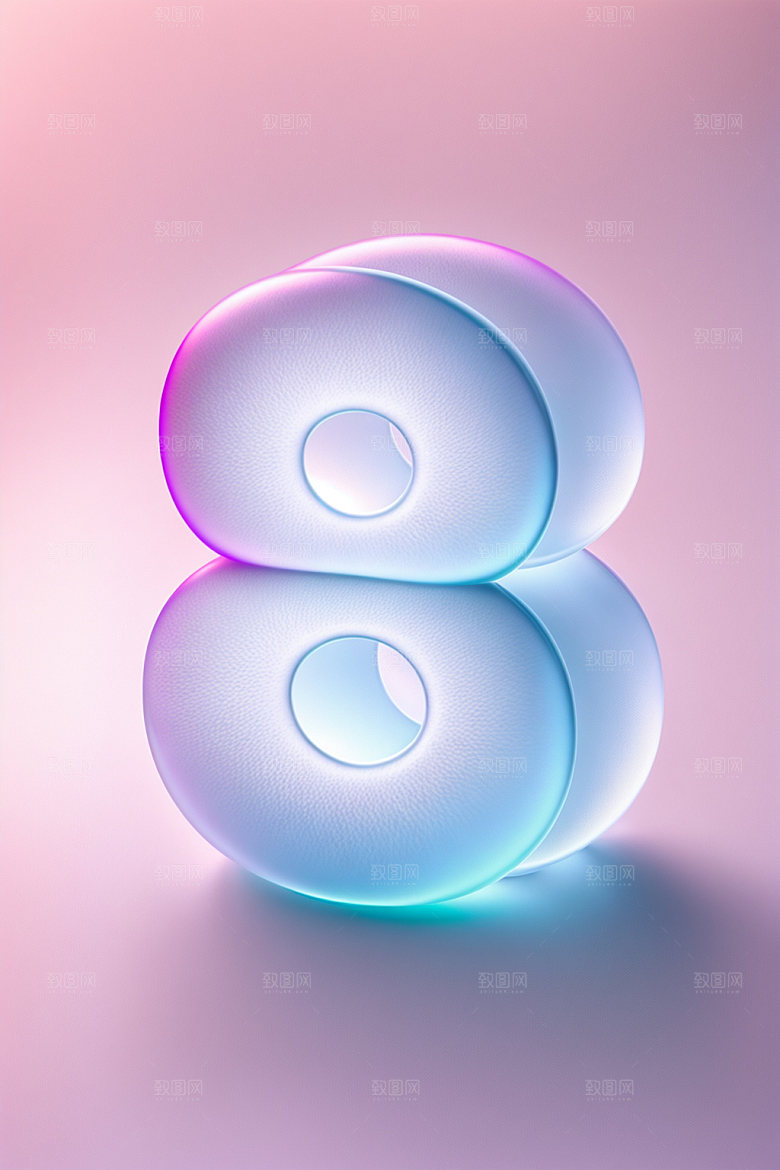 透明数字8时尚通透艺术字