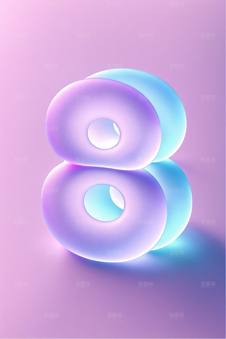 透明数字8通透玻璃艺术字