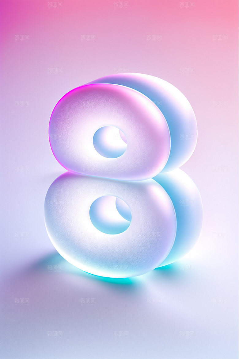 透明数字8磨砂时尚艺术字