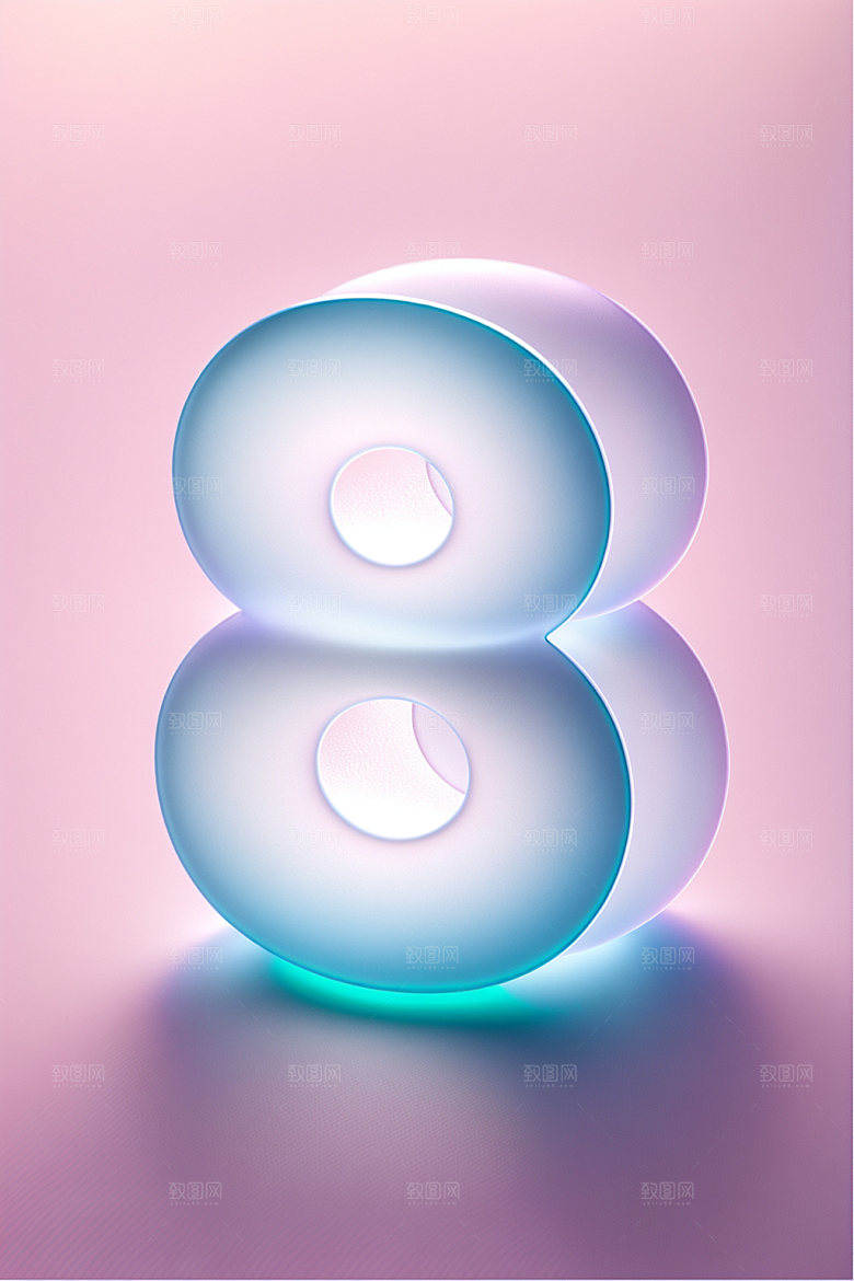 透明数字8科技通透艺术字