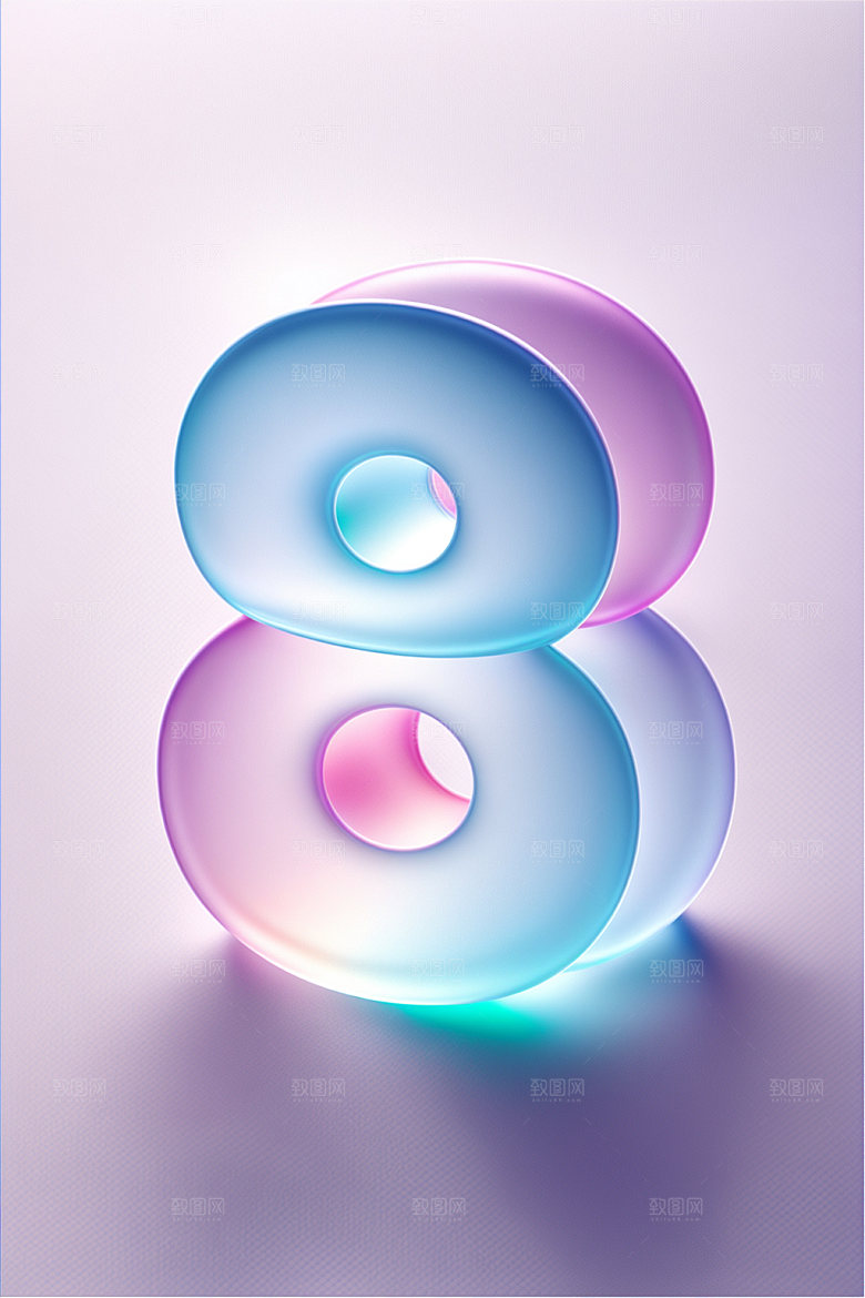 透明数字8科技通透艺术字