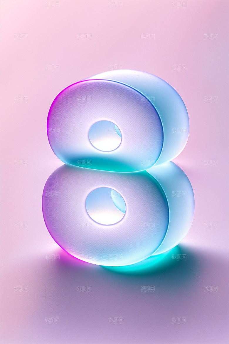 透明数字8科技通透艺术字