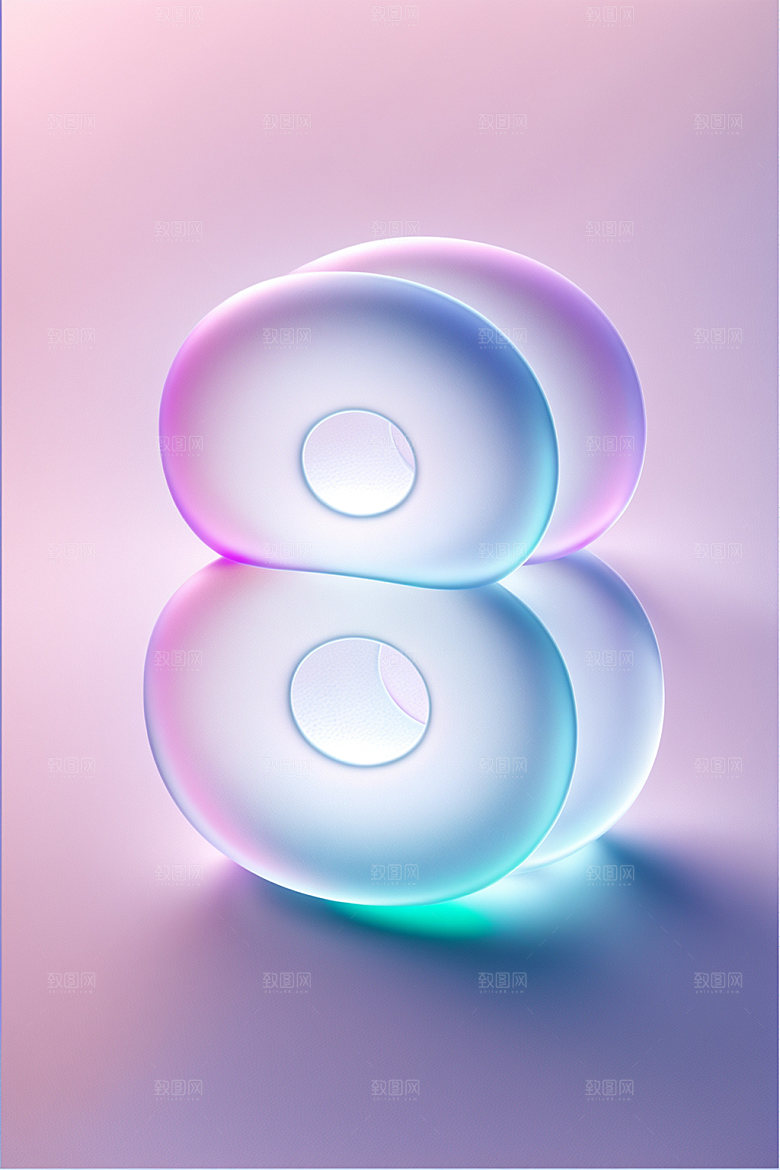 透明数字83D时尚艺术字