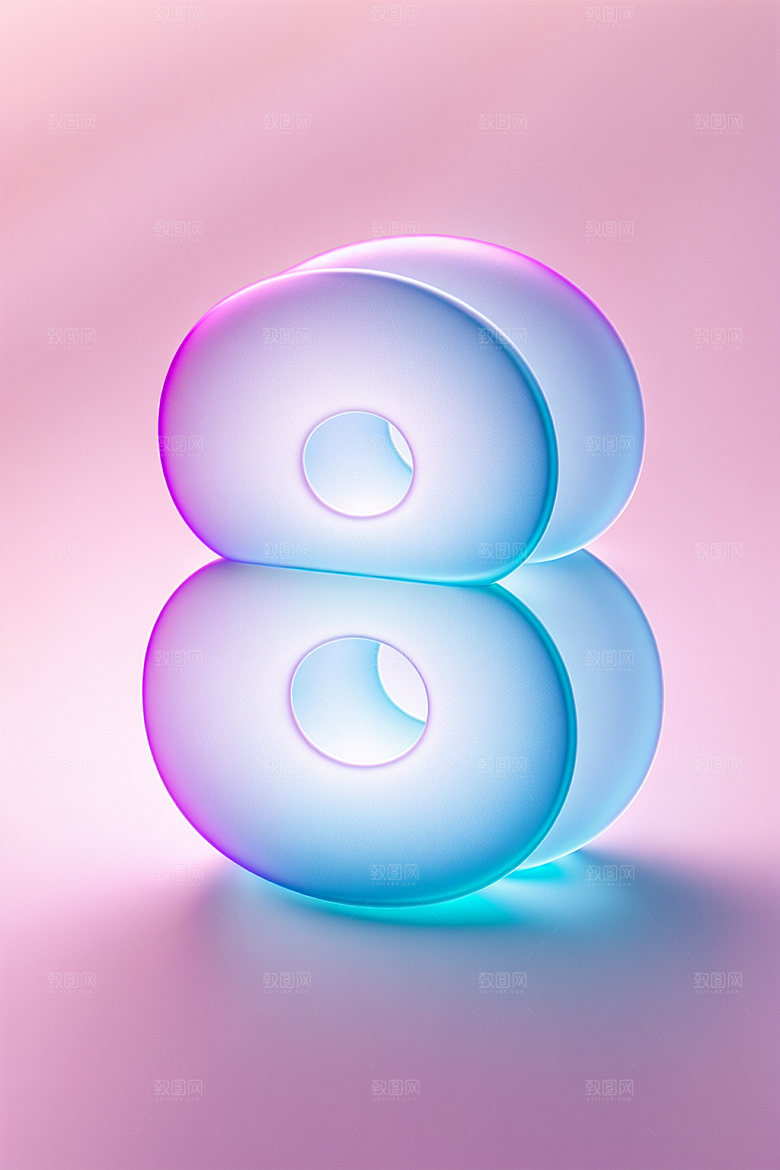 透明数字83D玻璃艺术字