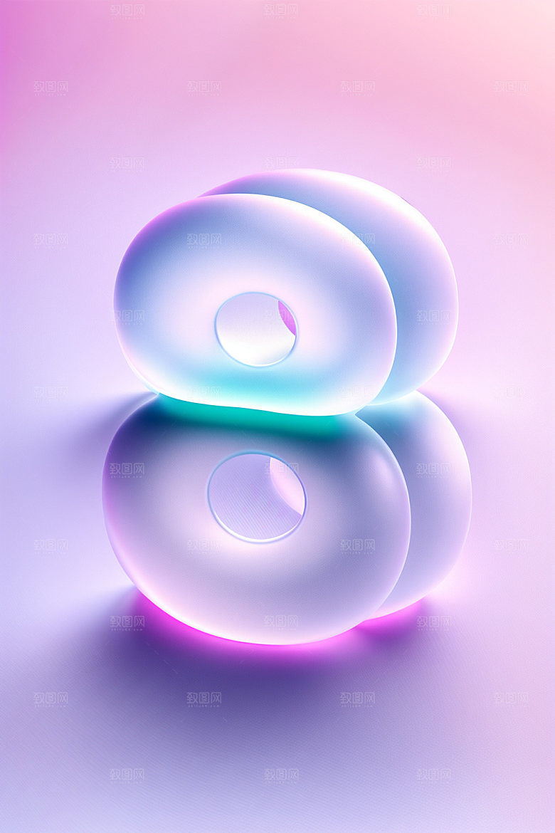 透明数字8立体科技艺术字