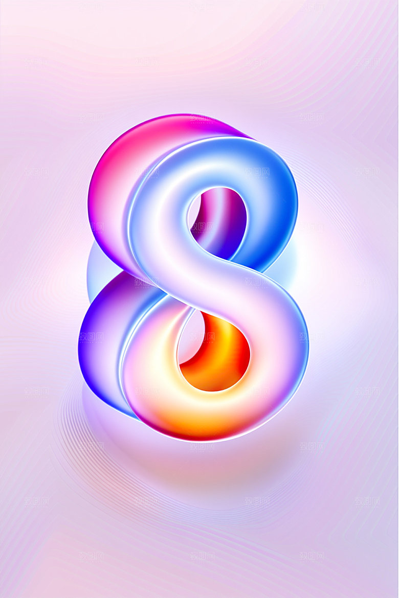 玻璃数字8塑料光泽元素