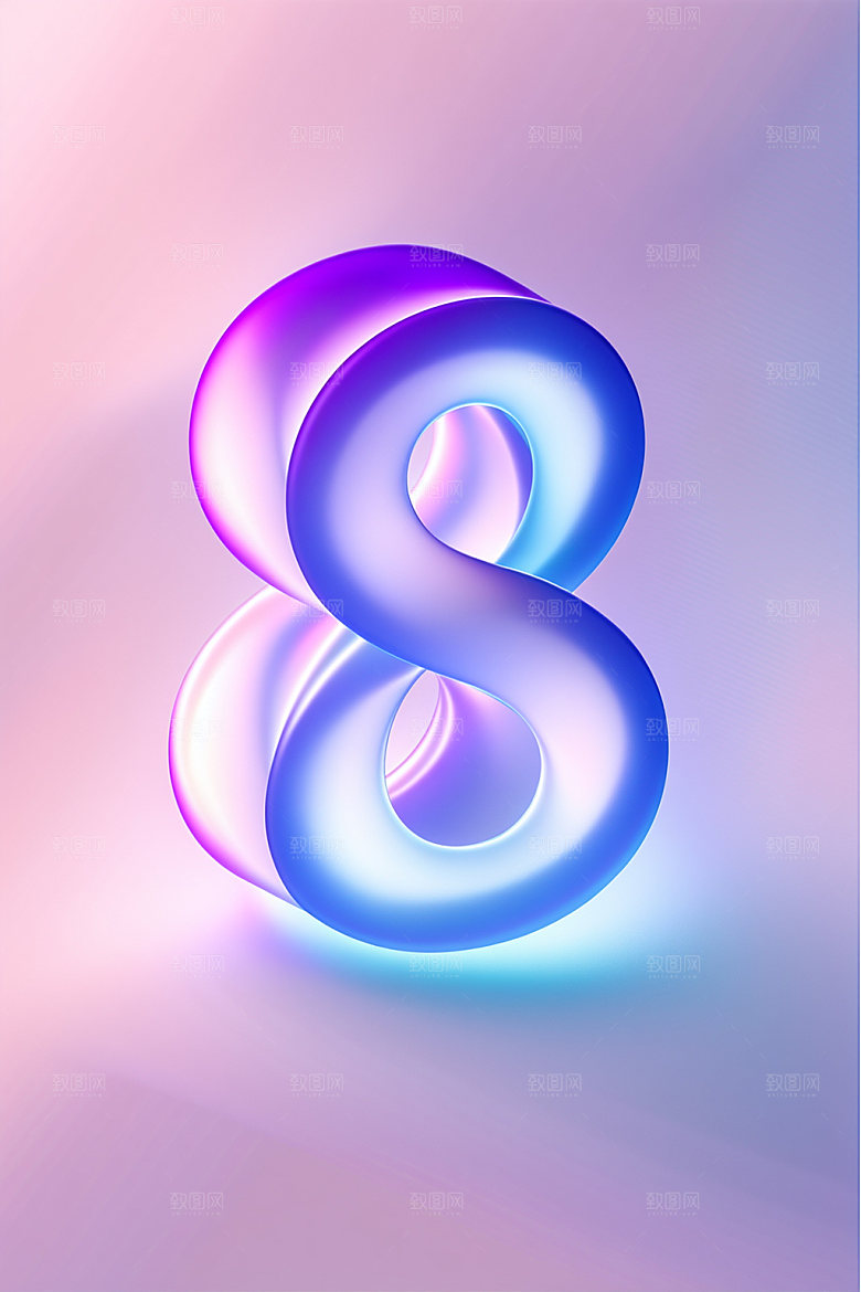 玻璃数字83D透明元素