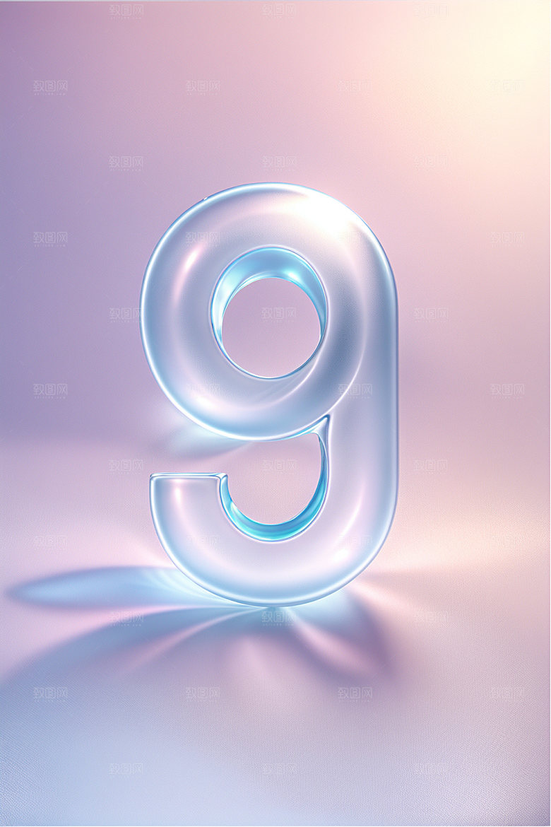 透明数字9玻璃通透艺术字