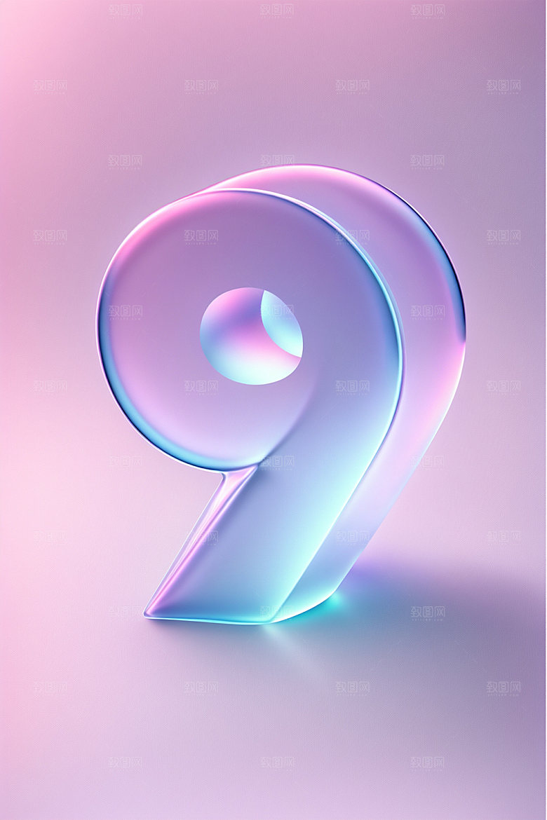 透明数字93D通透艺术字