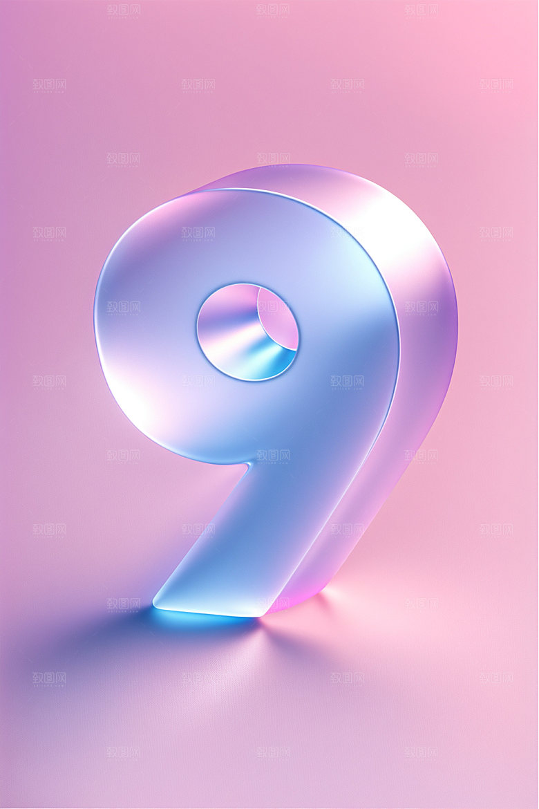 透明数字93D玻璃艺术字