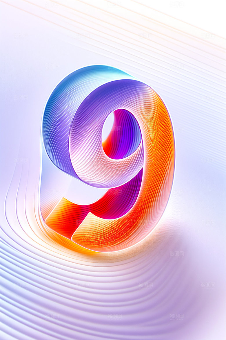 玻璃数字93D立体元素
