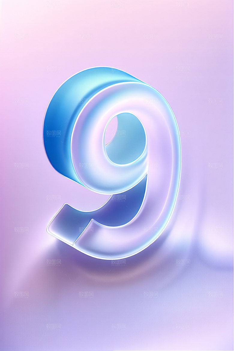 玻璃数字9塑料通透元素