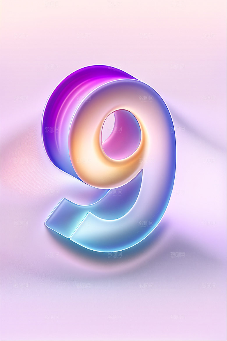 玻璃数字93D塑料元素