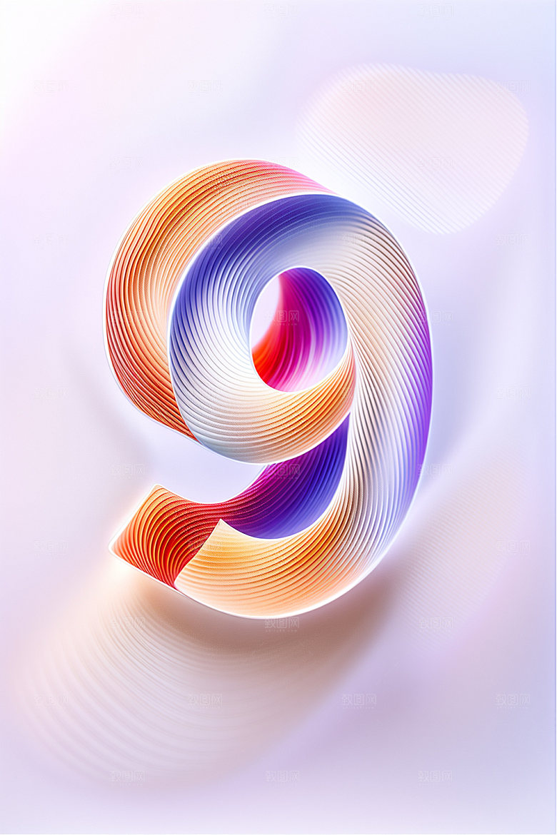 玻璃数字93D塑料元素