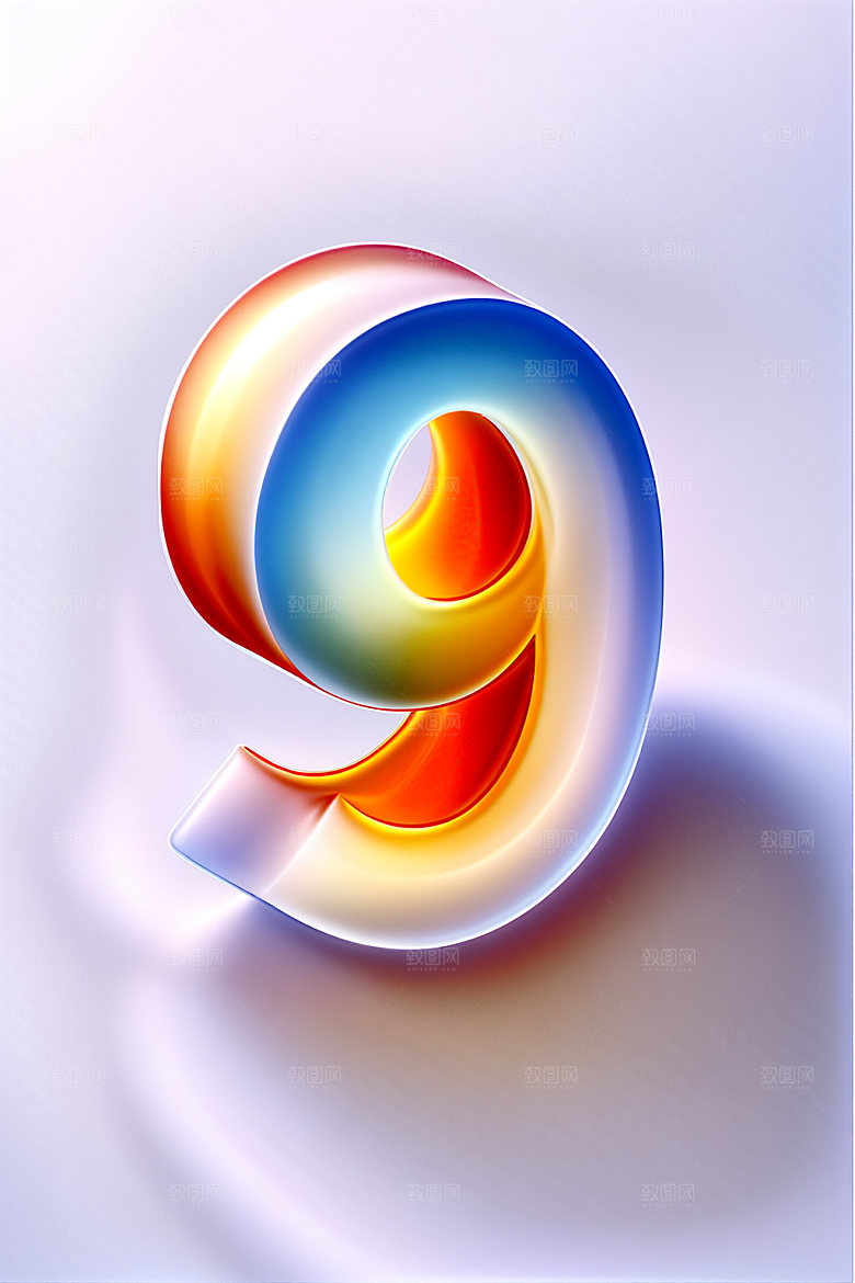 玻璃数字93D立体元素