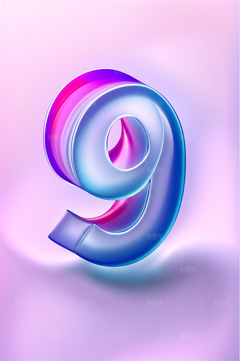 玻璃数字93D立体元素
