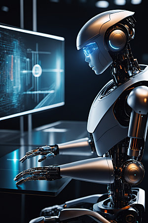 AI机器人未来金属模型