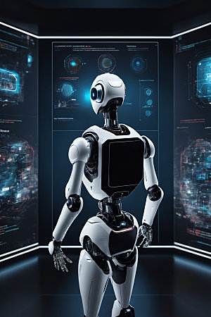AI机器人赛博朋克人工智能模型