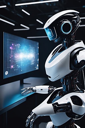 AI机器人赛博朋克科技模型
