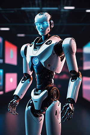 AI机器人金属智慧模型