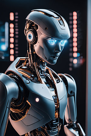 AI机器人科技质感模型