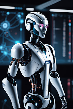 AI机器人智慧赛博朋克模型