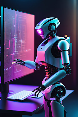 AI机器人质感科幻模型