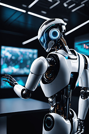 AI机器人金属科技模型