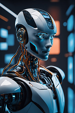AI机器人3D未来模型