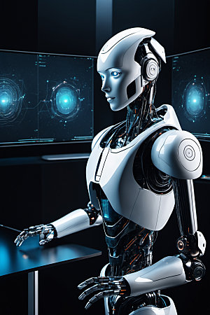 AI机器人金属科幻模型