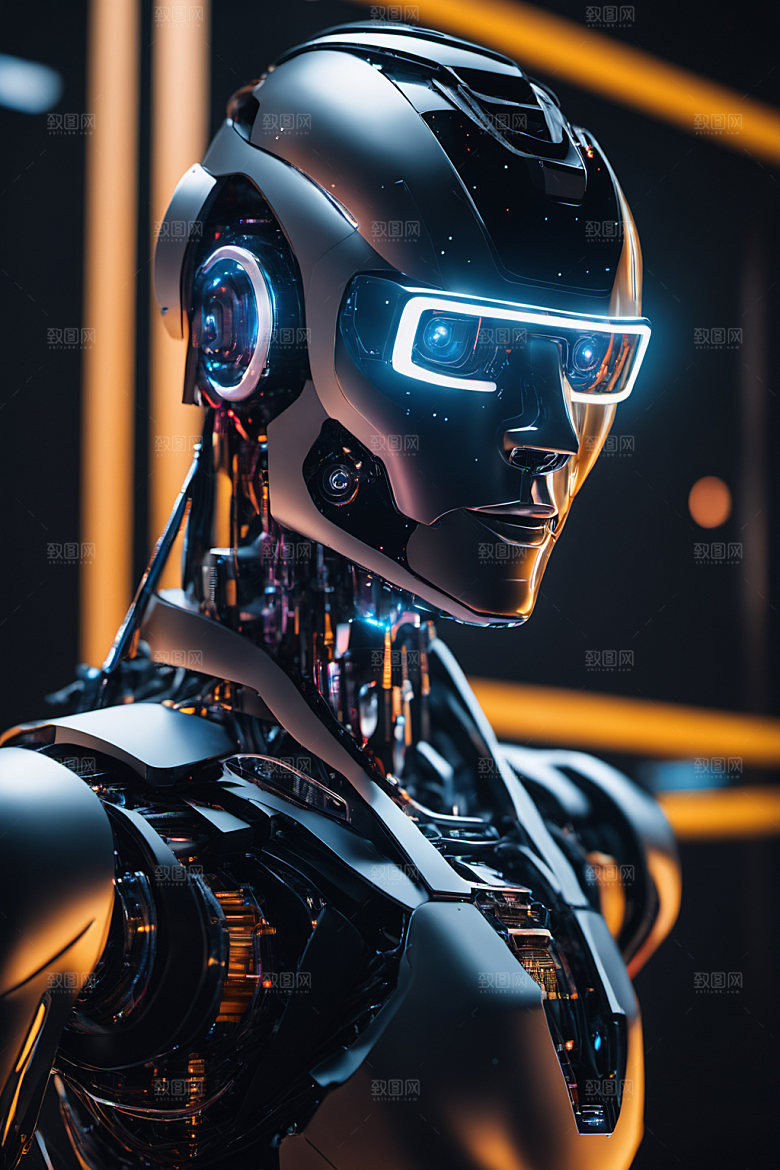 AI机器人3D赛博朋克模型