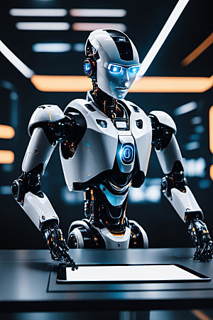 AI机器人人工智能赛博朋克模型