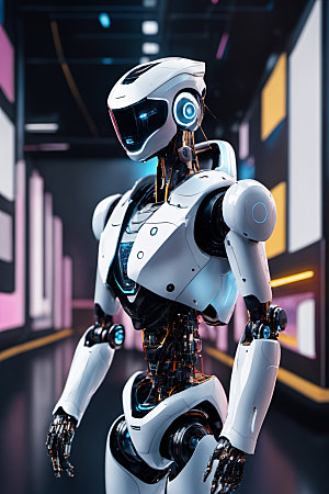 AI机器人金属未来模型