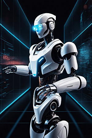 AI机器人未来质感模型