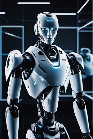 AI机器人3D质感模型