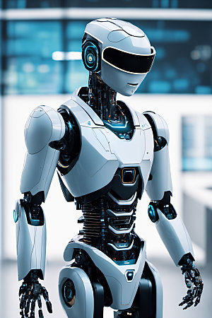 AI机器人质感金属模型