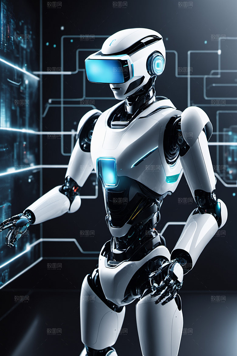 AI机器人3D质感模型