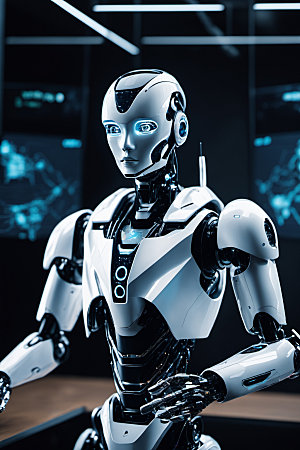 AI机器人金属人工智能模型