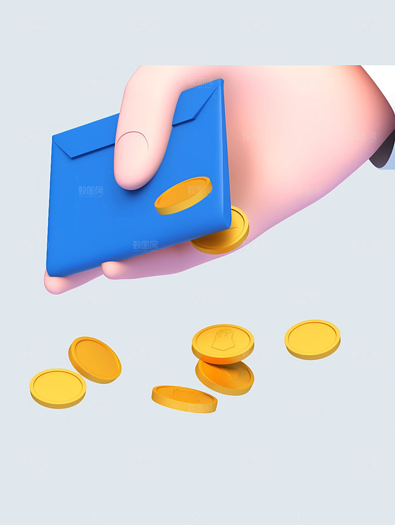 电商手势活动促销C4D模型