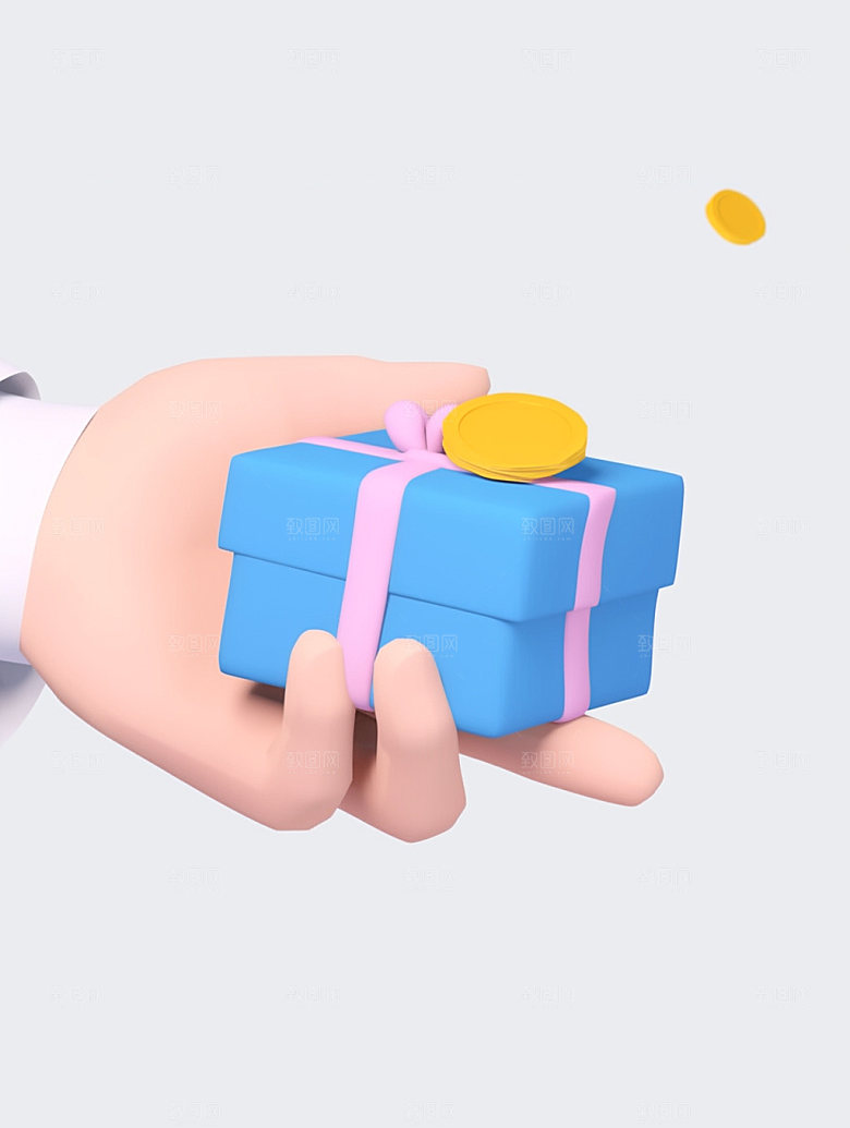 电商手势平台促销C4D模型