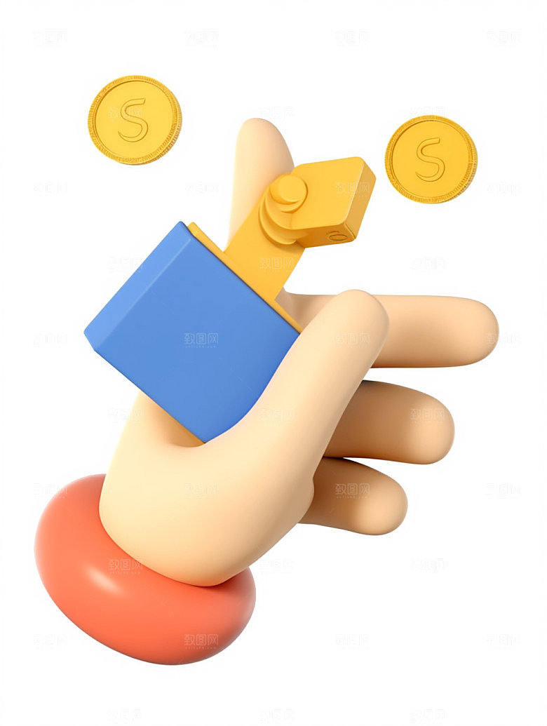 电商手势消费双十一C4D模型