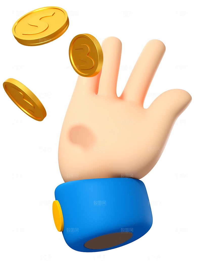 电商手势双十一促销C4D模型