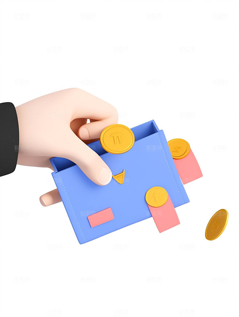 电商手势金币立体C4D模型