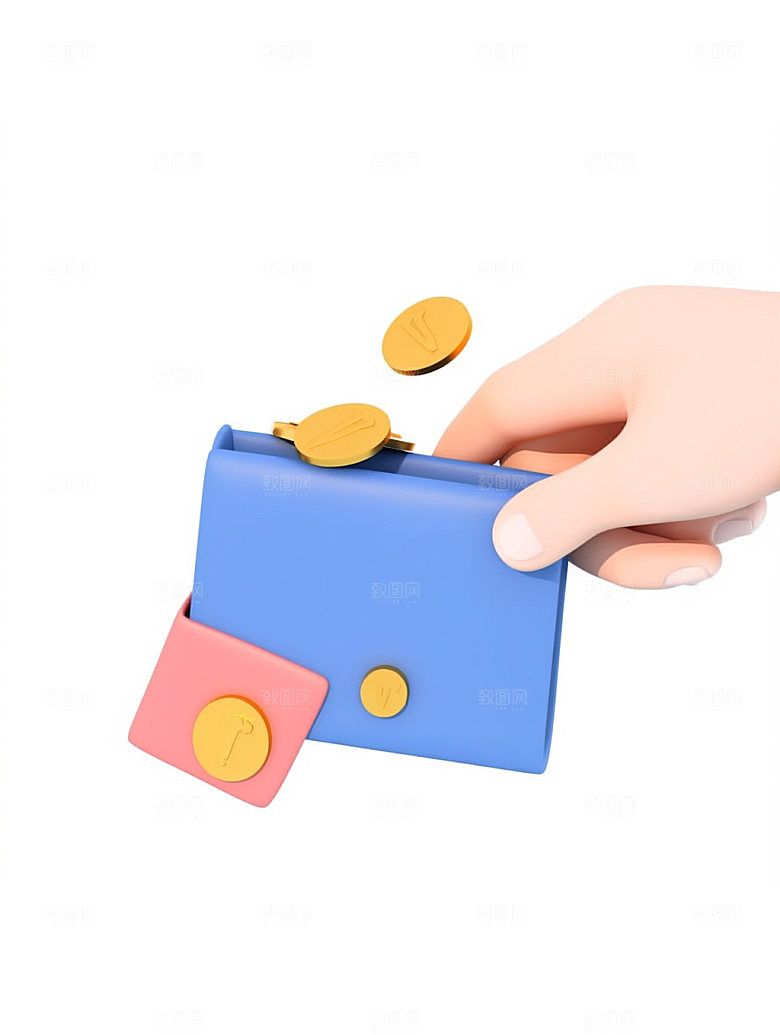 电商手势金币消费C4D模型